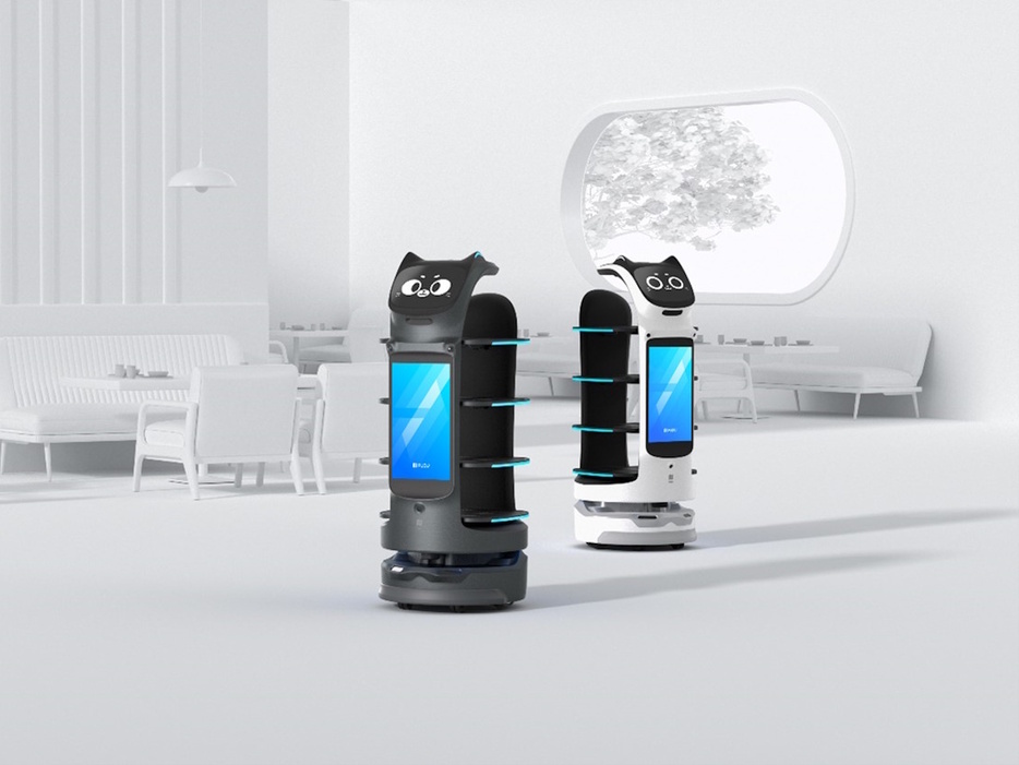 ネコ型配膳ロボットの新モデル「BellaBot Pro」--AI、カメラ搭載でより効率的な接客の画像