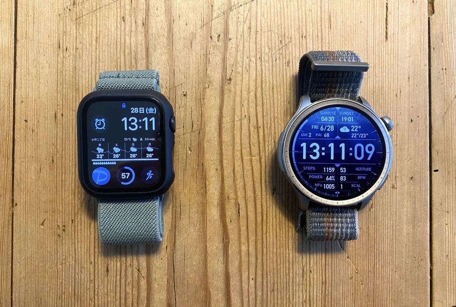 「Apple Watch」と「Amazfit」