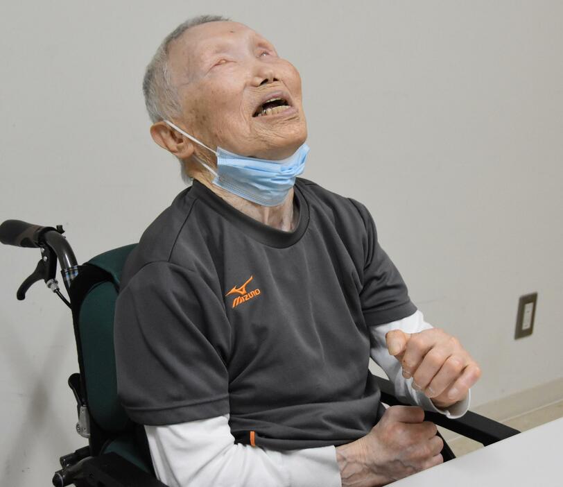 2024年2月、85歳で亡くなった山村昇さん＝2023年6月、長島愛生園（岡山県瀬戸内市）、山本悠理撮影