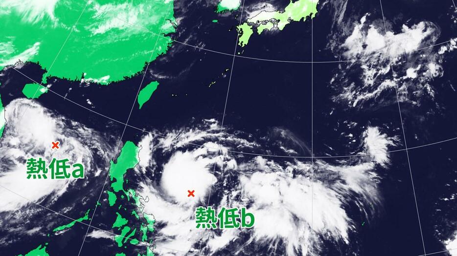 2つの熱帯低気圧(20日(土)正午)