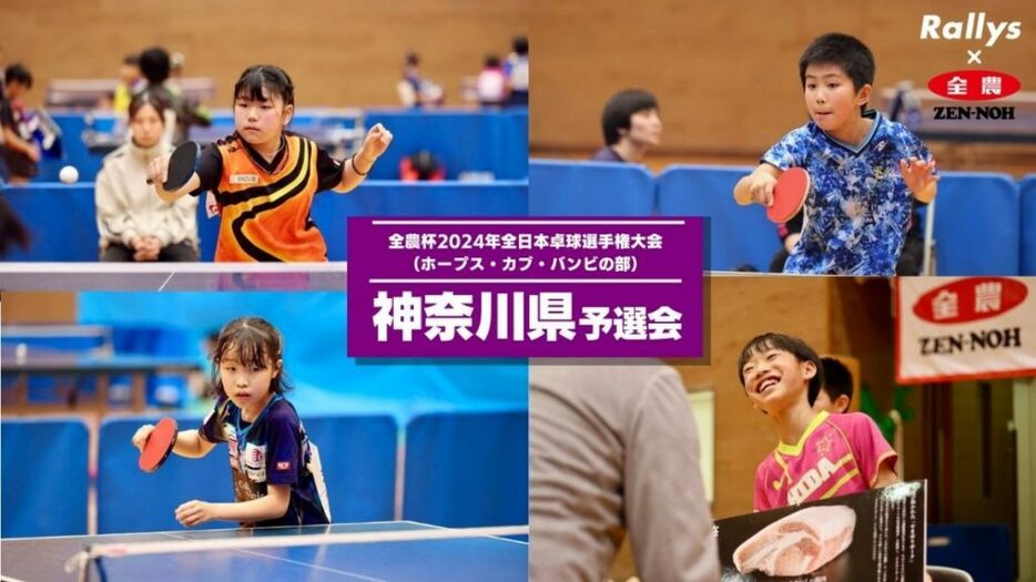 写真：全農杯2024年全日本卓球選手権大会（ホープス・カブ・バンビの部）神奈川県予選会の様子/撮影：ラリーズ編集部