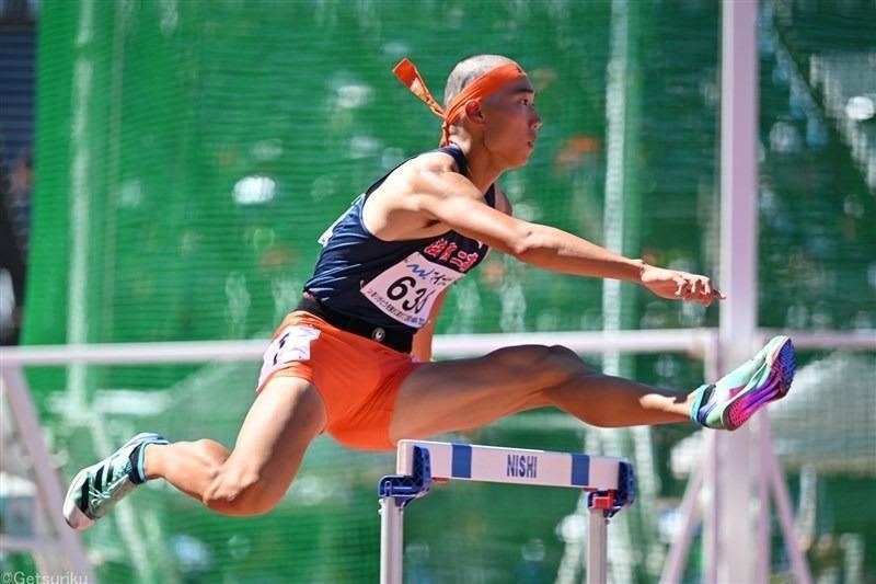 インターハイ男子400mHで優勝した菊田響生