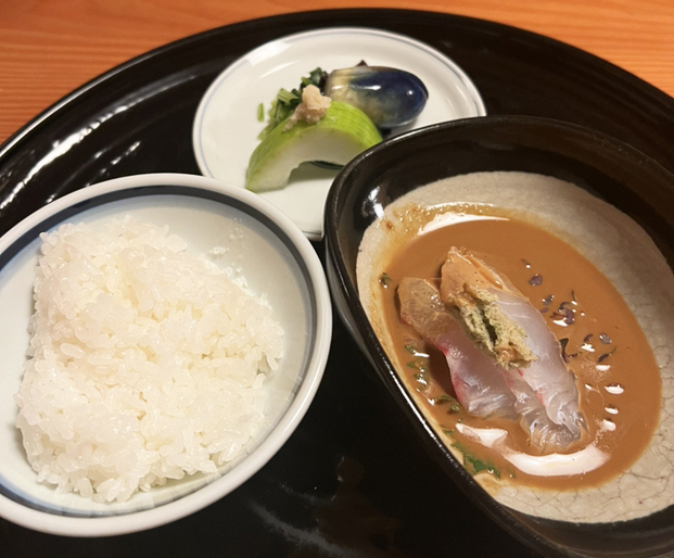 鯛茶と香の物