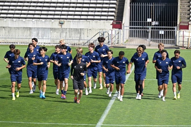 U-23日本代表がパラグアイ戦の前日練習を実施した。写真：金子拓弥 (サッカーダイジェスト写真部／JMPA代表撮影)