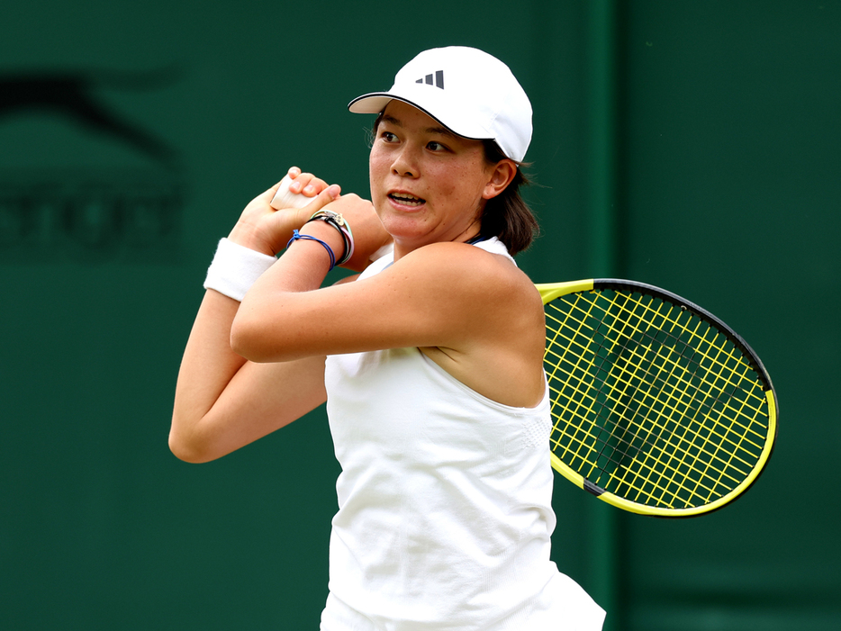 写真は2023年ウインブルドン（イギリス・ロンドン）での小池愛菜（Team REC）（Getty Images）