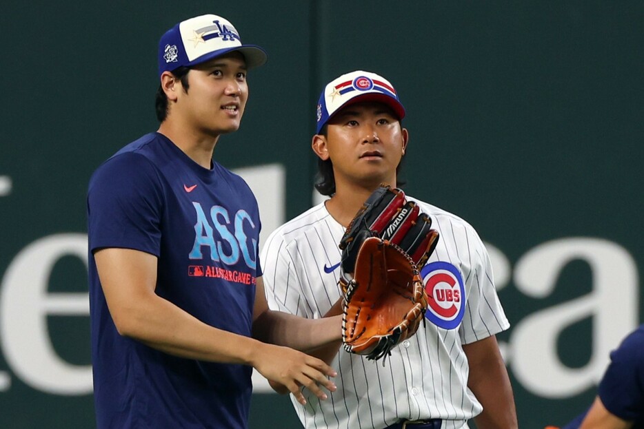 MLBオールスターゲームに選出のドジャースの大谷とカブスの今永。(C) Getty Images