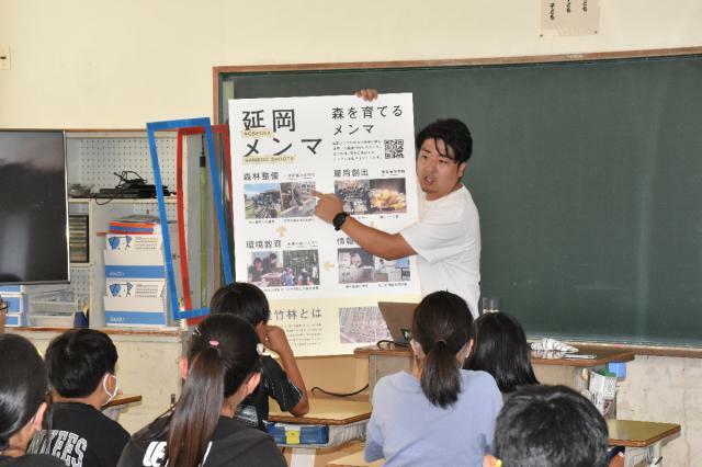 「延岡メンマ」の取り組みとＳＤＧｓの関連性などについて講話した江原太郎さん