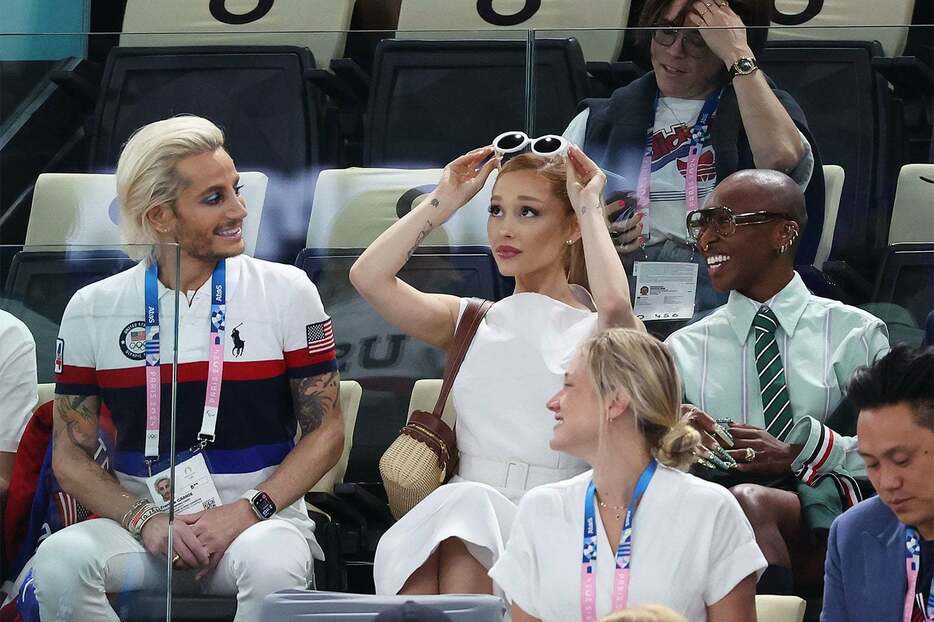 パリ五輪女子体操会場に訪れたアリアナ・グランデ／photo by Getty Images