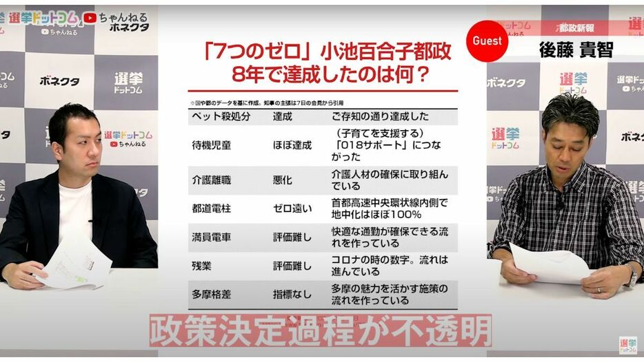 後藤記者が指摘する「政策決定過程が不透明さ」とは？