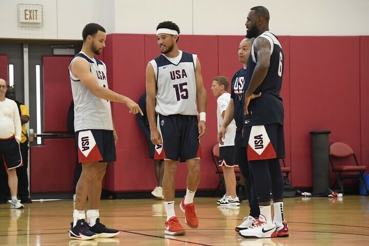 現役Bリーガーの松井がラスベガスへ飛び、アメリカ代表のトレーニングキャンプを視察した。(C)Getty Images