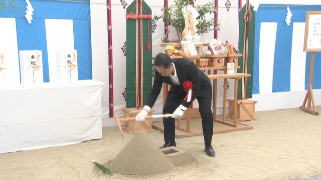 高松市のサンポート地区で行われた地鎮祭