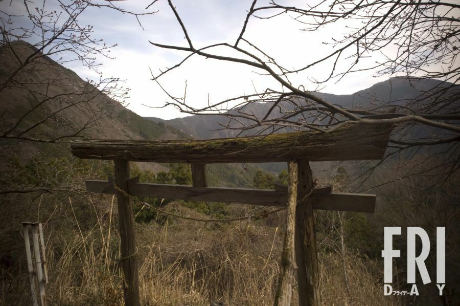 高知県の山中にある集落の中には今にも倒れそうな鳥居があり、そこに〝いざなぎ流〟の開祖を祀る小さな祠があった（写真はすべて『忘れられた日本史の現場を歩く』より）