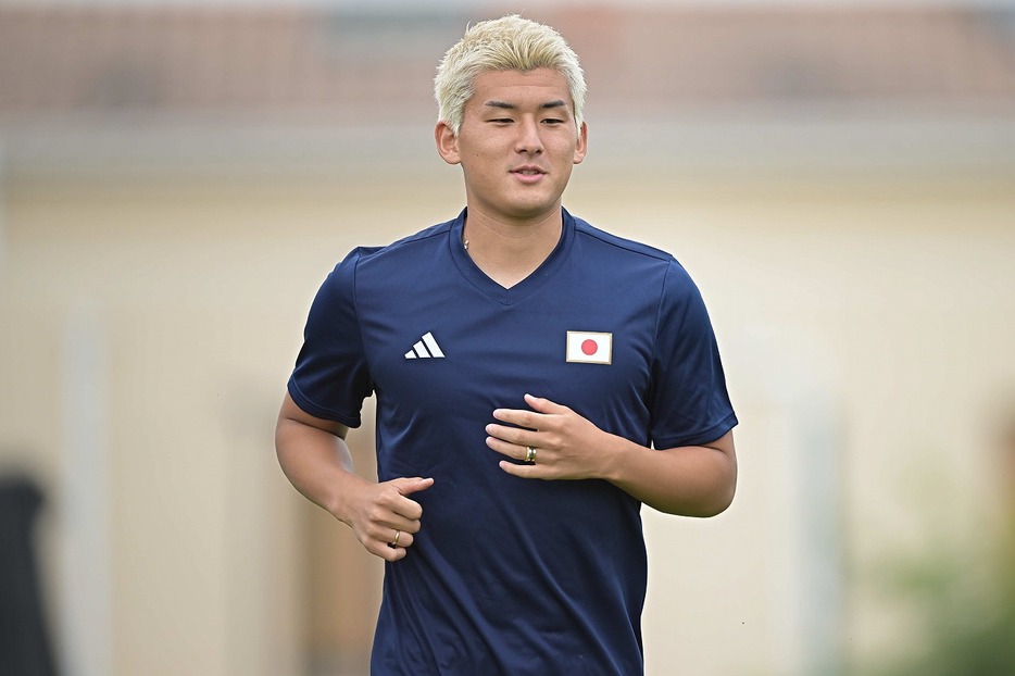 西尾がパリ五輪に向けて自信をのぞかせた。写真：金子拓弥（サッカーダイジェスト写真部）