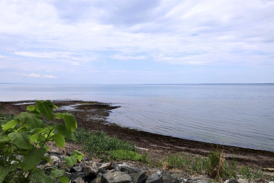 オホーツク海につながる日本最大の汽水湖・サロマ湖＝北海道佐呂間町から撮影（2024年6月）