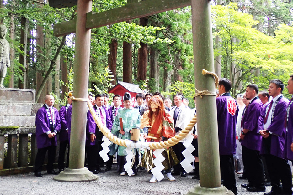 富士吉田の北口本宮冨士浅間神社で執り行われた富士山開山前夜祭