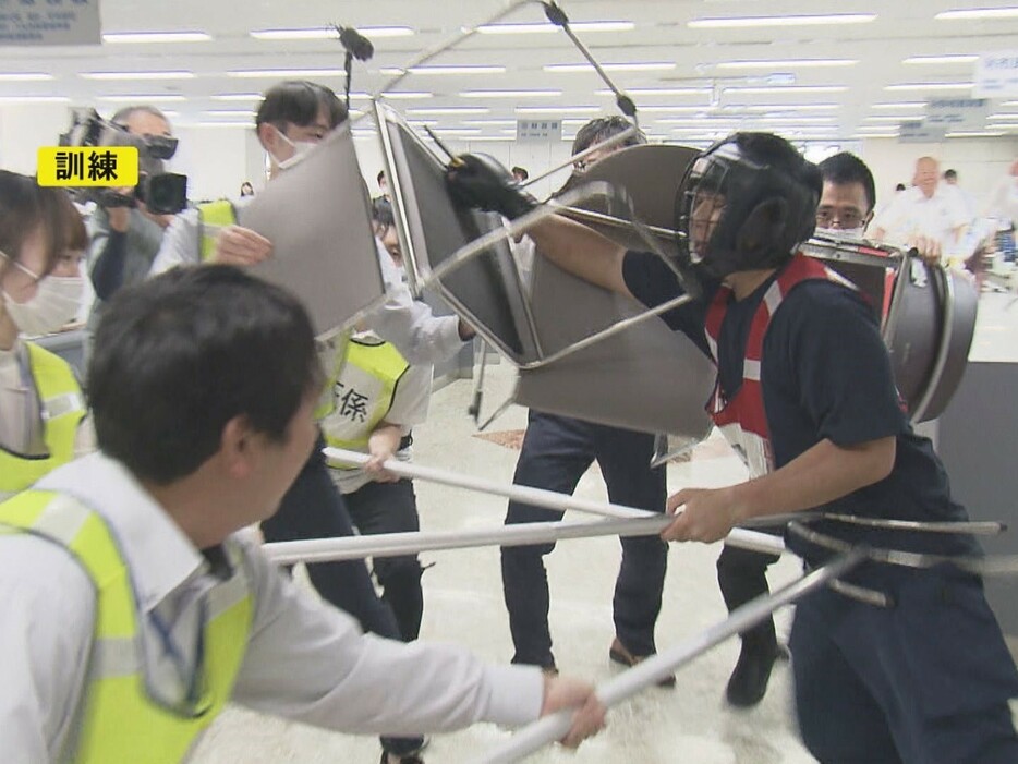 愛知県の尾張旭市役所で行われた訓練