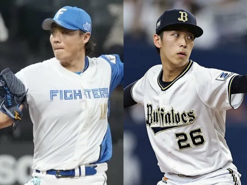 日本ハム・山﨑福也、オリックス・齋藤響介 (C)Kyodo News