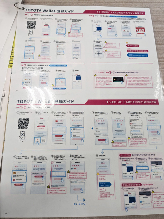 トヨタウォレット登録ガイド（筆者撮影）