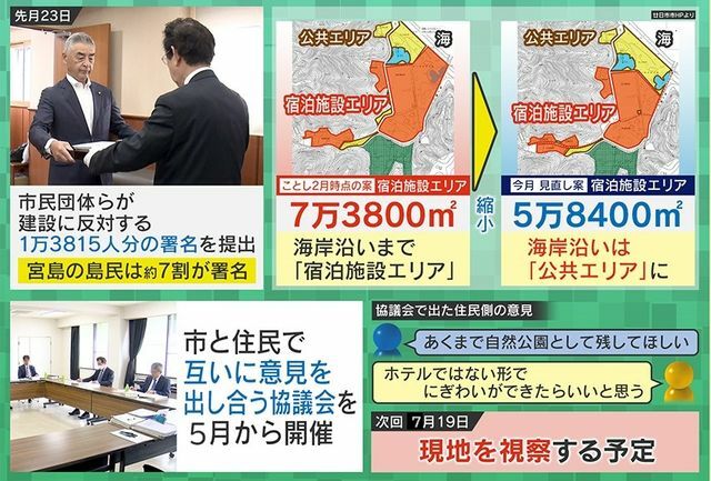 島民の7割の反対署名提出　行政が案の見直しも…