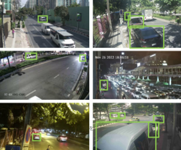 バンコクに設置したＣＣＴＶカメラ映像を活用したＡＩ解析のイメージ（ニューラルグループ提供）