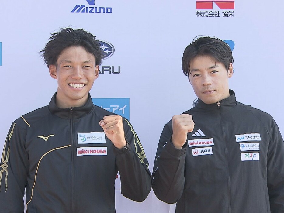 田中雄己選手(左)と羽根田卓也選手(右)