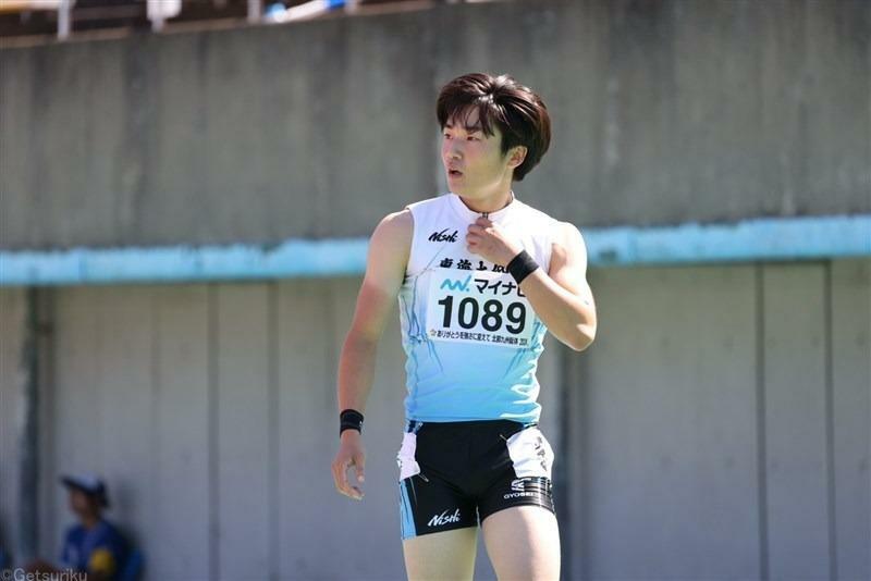 福岡インターハイ男子100m準決勝で快走した西岡尚輝（東海大仰星・大阪）