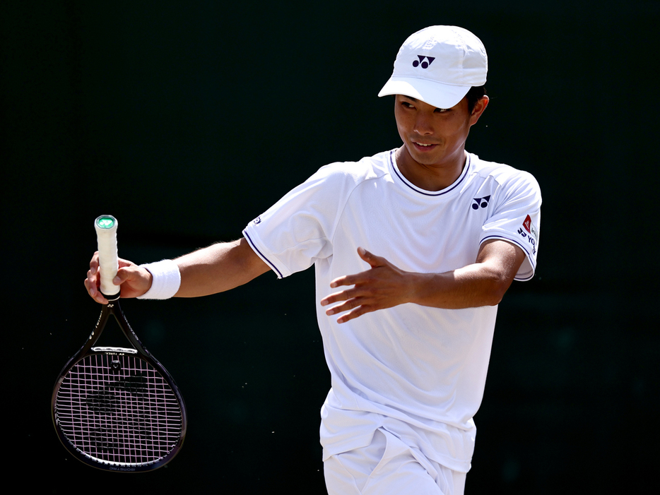 「ウインブルドン」（イギリス・ロンドン）でジュニア男子シングルス準々決勝に進出した本田尚也（文星芸術大学附属高等学校）（Getty Images）