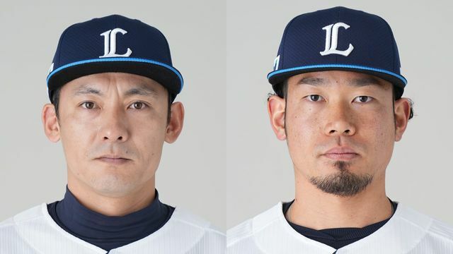 左から西武・栗山巧選手、田村伊知郎投手