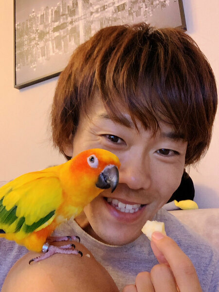 PANAさんとコガネメキシコインコのぜんいつくん。