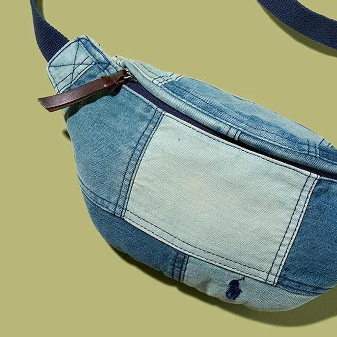 POLO RALPH LAUREN｜Patchwork Denim Waist Bag