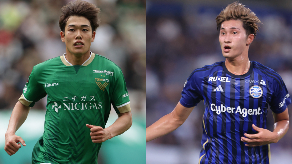 両チームの得点源である染野唯月（左）と藤尾翔太(C)J.LEAGUE