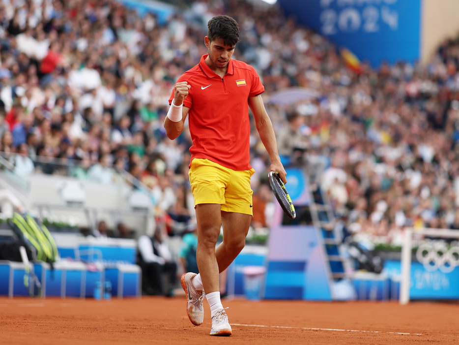 「2024パリ五輪テニス競技」（フランス・パリ）で2回戦に進出したカルロス・アルカラス（スペイン）（Getty Images）