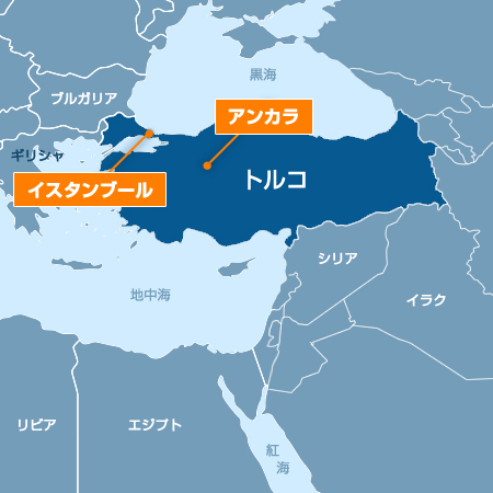 トルコ周辺の地図