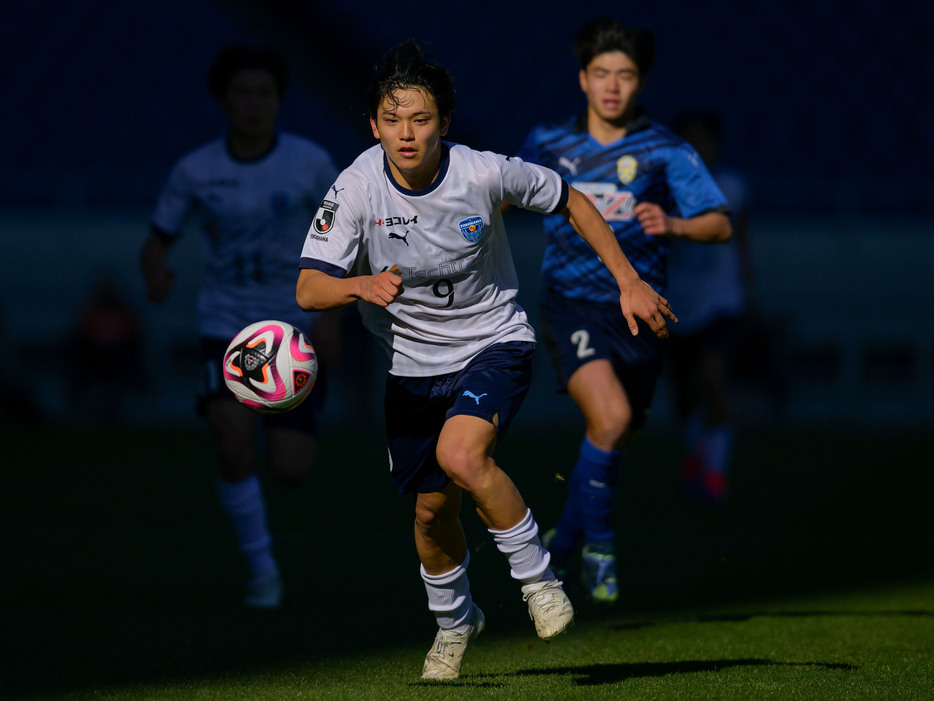 横浜FCユースのエース、FW庄司啓太郎(3年=横浜FCジュニアユース出身)(Koki NAGAHAMA/GEKISAKA)