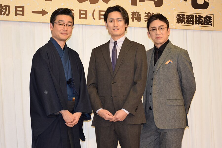 取材会に出席した中村隼人、松本幸四郎、尾上菊之丞（左から）【写真：ENCOUNT編集部】