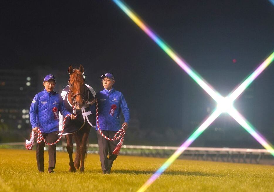 レース後に引退式を行ったレモンポップ＝中京競馬場（撮影・岩川晋也）