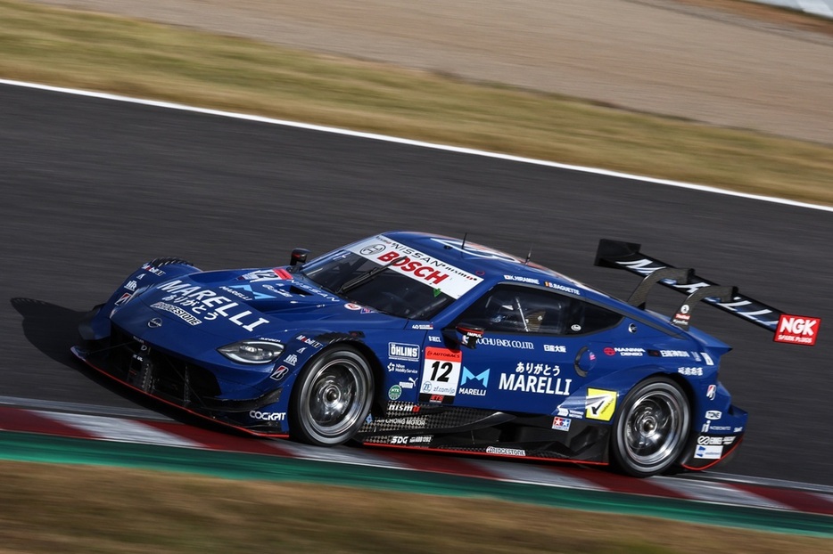 見事3位入賞を果たしたMARELLI IMPUL Z 平峰 一貴 / B.バゲット。カルソニックからマレリと社名が変更され、ホシノインパルへのスポンサー契約を続けてきたが、このチームインパルのこの青いマシンも歴史に終止符が打たれた。