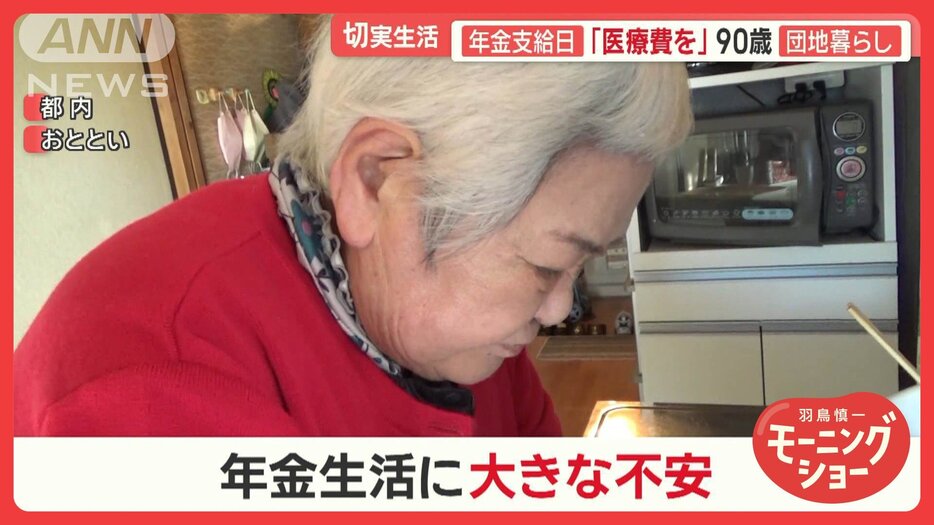 今年最後の年金支給日に密着　節約や不安…「娯楽は何もない」　86歳の介護ヘルパーも