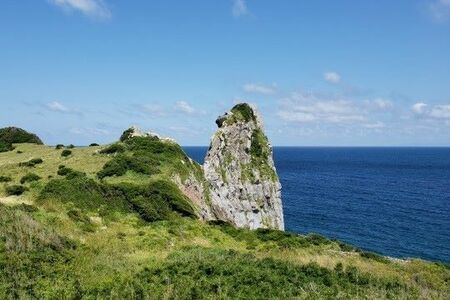 刀伊の賊が上陸した片苗湾近くの猿岩（長崎県壱岐）