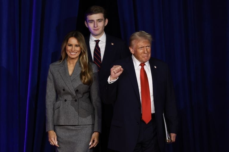 Getty Images メラニア・トランプ（Melania Trump）、バロン・トランプ（Barron Trump）、ドナルド・トランプ（Donald Trump）