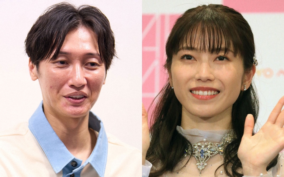 結婚を発表した後上翔太（左）と横山由依