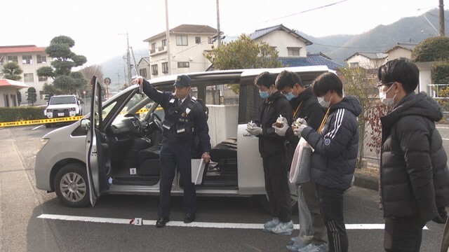 岡山県警察学校で開かれた1日業務体験