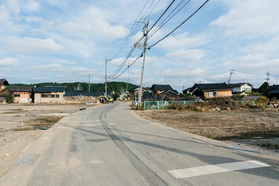 家屋の解体が進み、空き地が目立つ（11月17日、撮影：松田咲香）