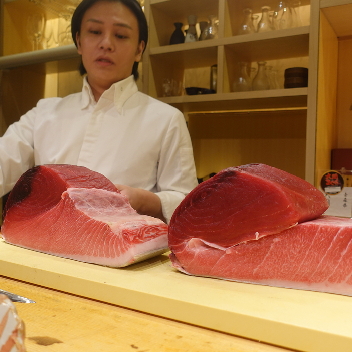 この日は大間の本鮪とボストンの本鮪が用意されていた。