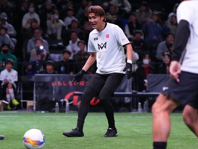 ４ｖ４のスペシャルマッチでプレーした宇佐美。写真：田中研治（サッカーダイジェスト写真部）