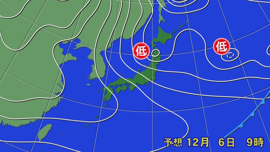 6日(金)午前9時の予想天気図