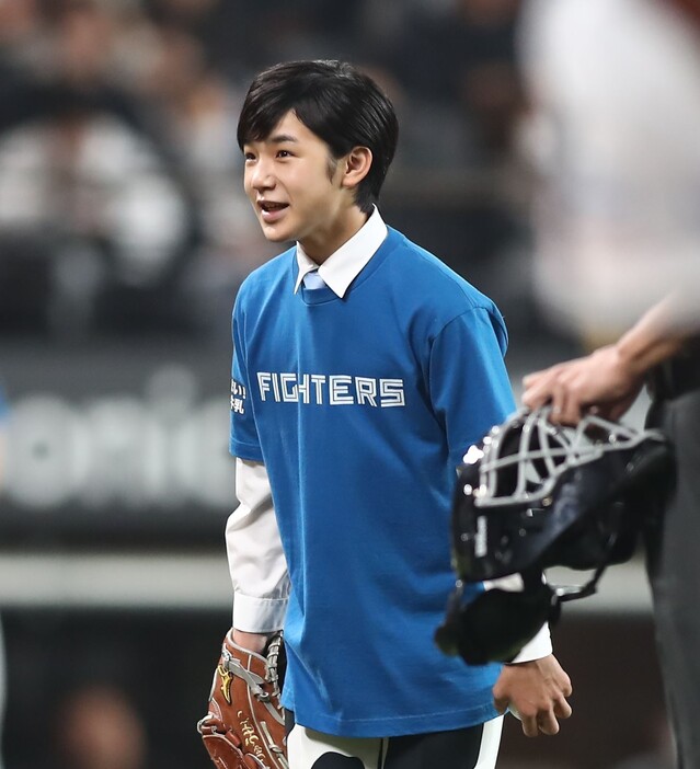 プロ野球日本ハム戦で始球式を務めた寺田心=2023年撮影