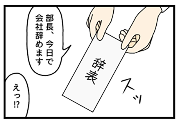 部長に辞表を出す男性会社員