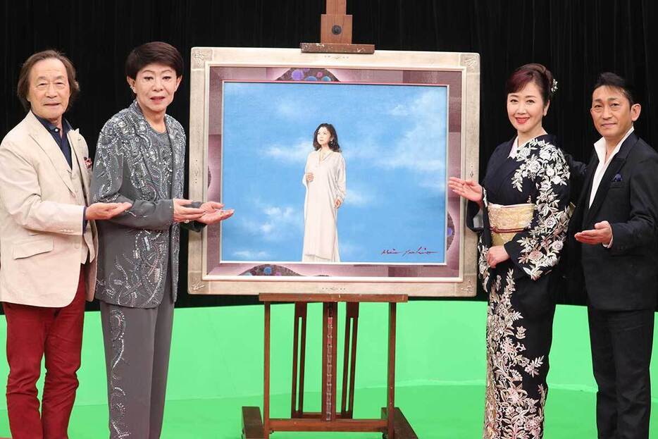 取材に応じた武田鉄矢、美川憲一、伍代夏子、福田こうへい（左から）【写真：ENCOUNT編集部】