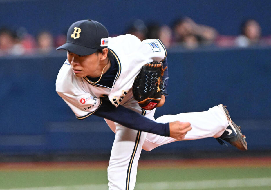 オリックス山岡泰輔（2024年9月14日撮影）